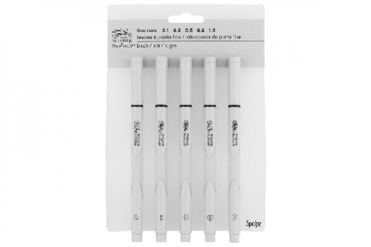 Winsor Graphic Marker Fineliner Black 5 stk, blandede størrelser Winsor Graphic Marker Fineliner Black 5 stk, blandede størrelser
