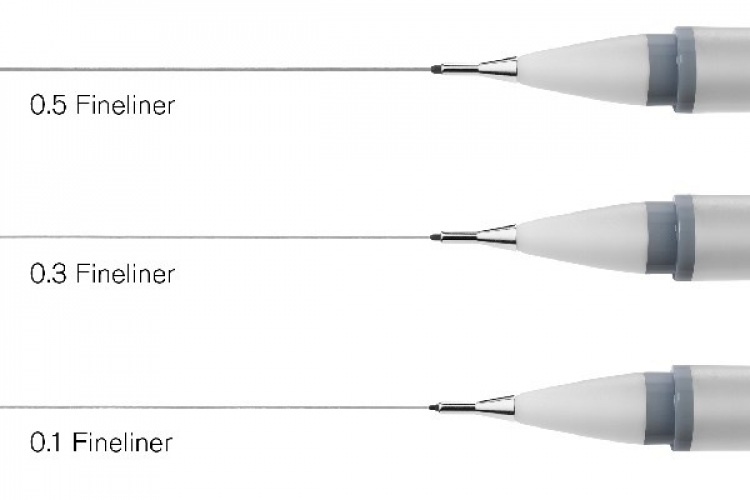 Winsor Fineliner Cool Grey 3 stk 0,1, 0,3, 0,5 mm