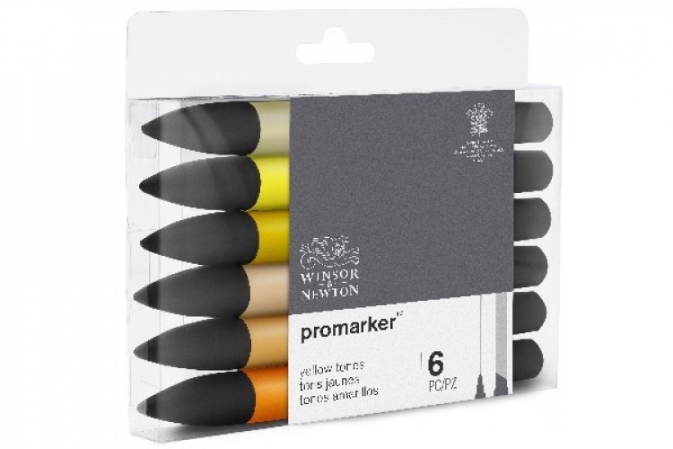 Winsor Promarker 6 stk, gule toner Winsor Promarker 6 stk, gule toner