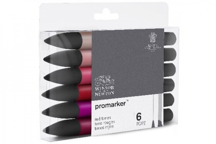 Winsor Promarker 6 stk, røde toner