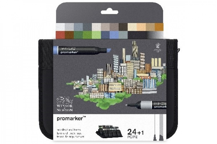 Winsor Promarker 24 stk, arkitektoniske toner Winsor Promarker 24 stk, arkitektoniske toner