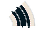 Scalextric 2stk Rad 2 standardkurve 45°
