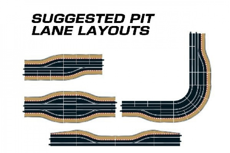 Scalextric 2stk Pit Lane - venstre