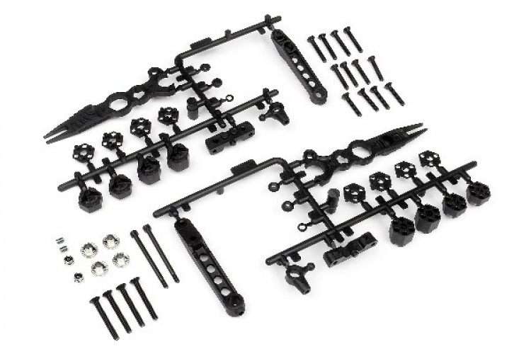 Sett med karosserifeste/hjulnav foran (2 stk.)