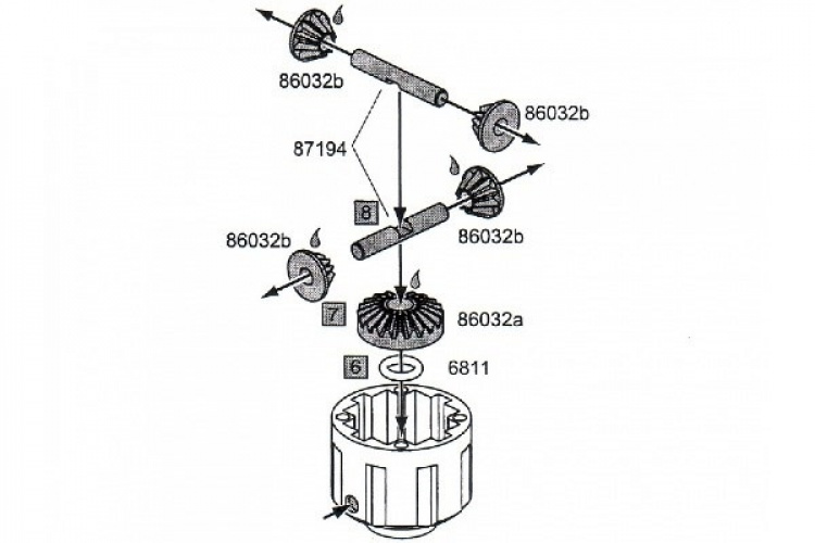 4 koniske girdifferensial konverteringssett (1 sett)