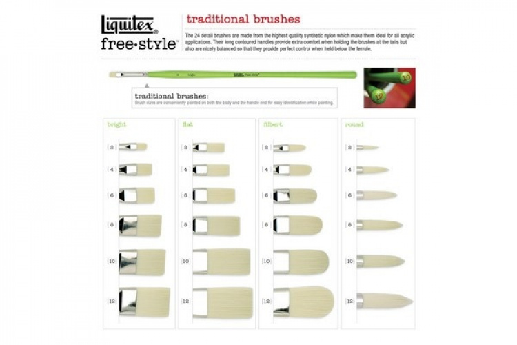 Free Style Round No 2 Syntetisk børste