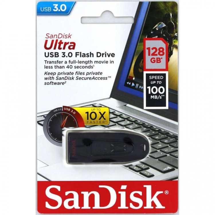 SANDISK USB-minne 3.0 Ultra 128GB 100MB/s