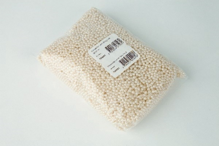 Plastperler 4 mm 500 g, hvit