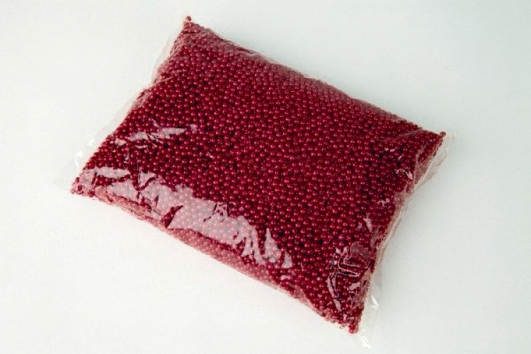 Plastpärlor 4mm 500g, Röd