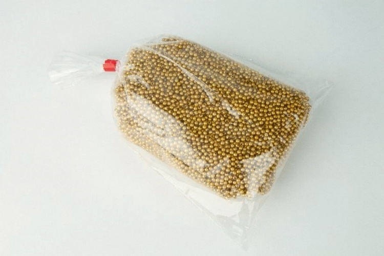 Plastperler 4 mm 500 g, Matt gull