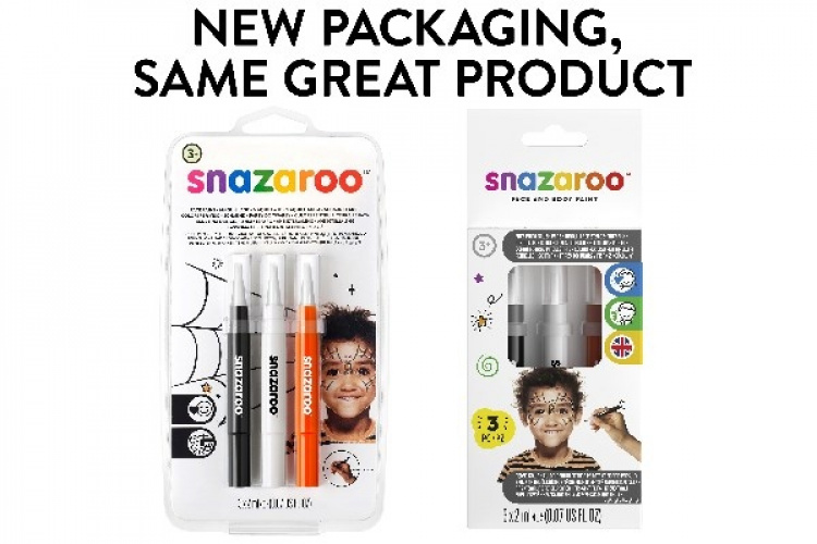 Snazaroo Pensler til ansiktsmaling 3 stk, svart/hvit/oransje Snazaroo Pensler til ansiktsmaling 3 stk, svart/hvit/oransje