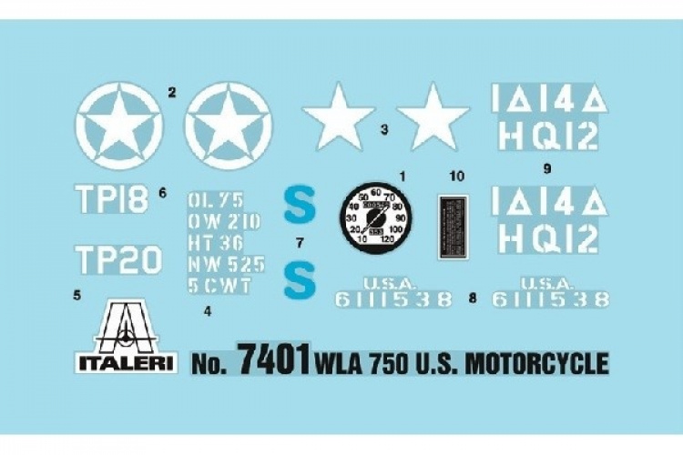 Italeri 1:9 WLA 750 US Military Motorsykler