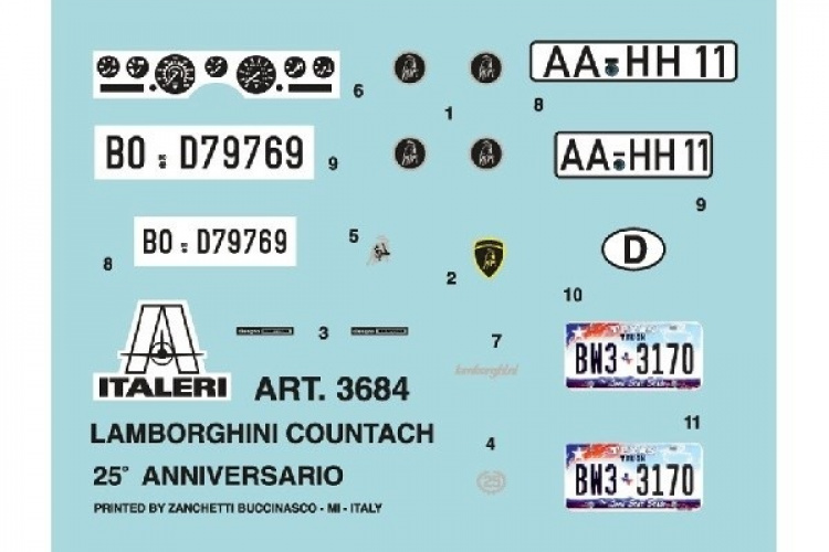 Italeri 1:24 LAMBORGHINI COUNTACH 25-årsjubileum