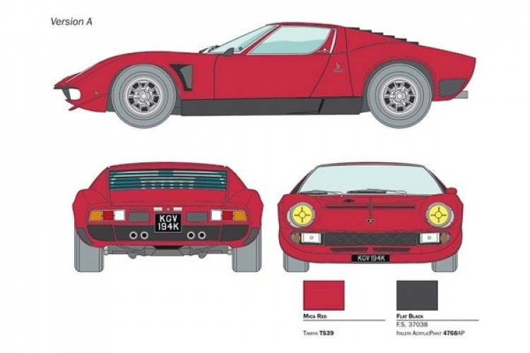 Italeri 1:24 Lamborghini Miura Jota SVJ