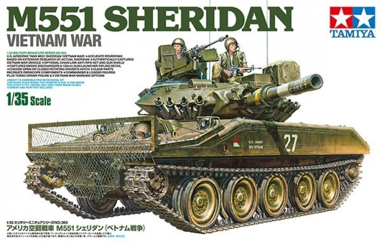 Tamiya 1:35 U.S. luftbåren stridsvogn M551 Sheridan (Vietnamkrigen)