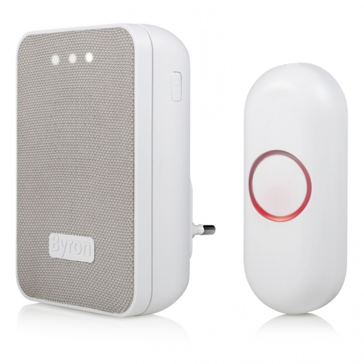 Byron Trådløs dørklokke med stofffront Plug-in 230V Byron Trådløs dørklokke med stofffront Plug-in 230V