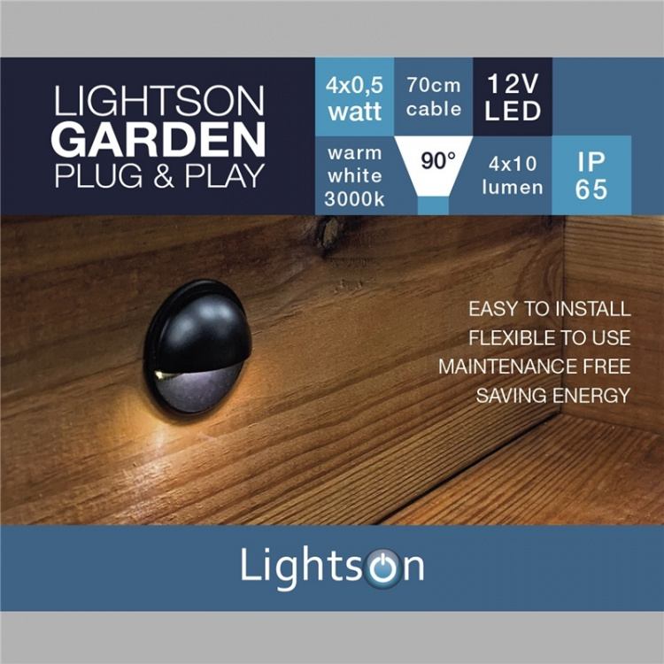 LightsOn Aries 4 lamper 10lm Ø3,5cm Svart LightsOn Aries 4 lamper 10lm Ø3,5cm Svart