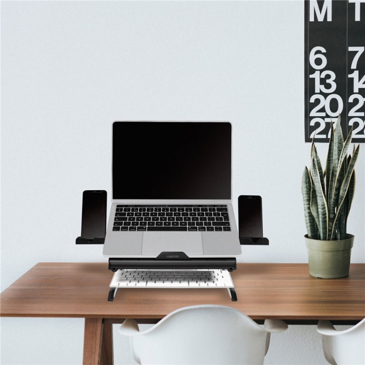 LogiLink Sammenleggbart og høydejusterbart stativ for bærbar PC, svart LogiLink Sammenleggbart og høydejusterbart stativ for bærbar PC, svart