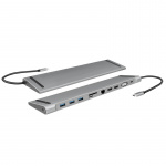LogiLink USB-C-dokk 11-i-1 HDMI/VGA/RJ45/USB-C 100W