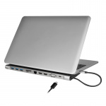 LogiLink USB-C-dokk 11-i-1 HDMI/VGA/RJ45/USB-C 100W