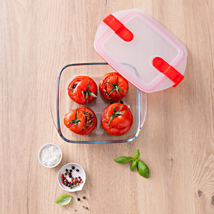 Pyrex Mikrobølgeovnsform med lokk 20x17cm/1,0L