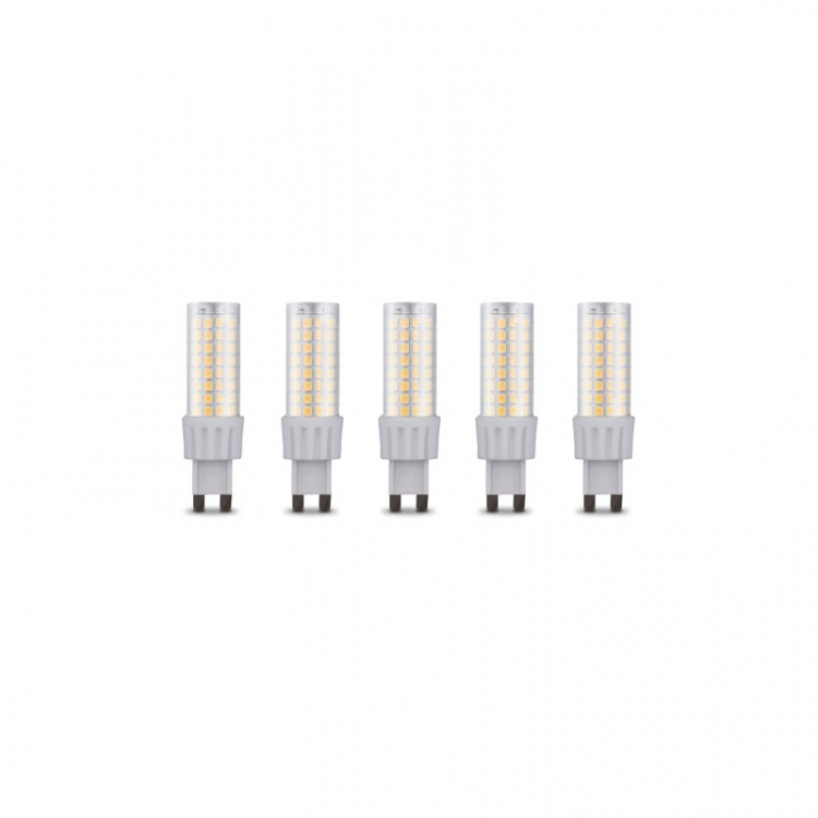 LED-lampe, G9, 8W, 230V, 4500K, 5-pk, Hvit nøytral LED-lampe, G9, 8W, 230V, 4500K, 5-pk, Hvit nøytral