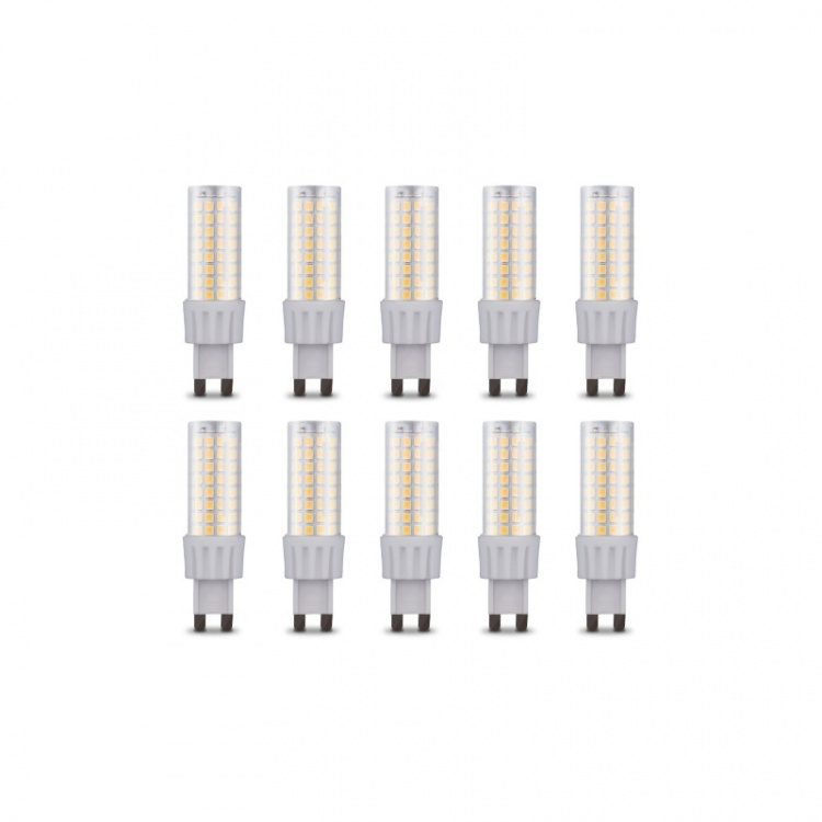 LED-lampe, G9, 8W, 230V, 4500K, 10-pk, Hvit nøytral LED-lampe, G9, 8W, 230V, 4500K, 10-pk, Hvit nøytral