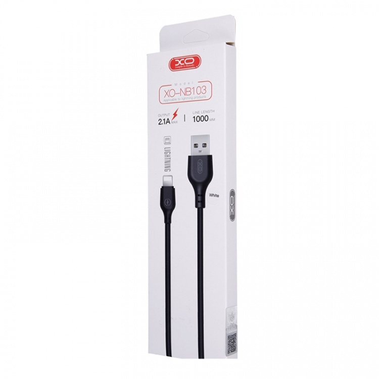 XO NB103 USB - Lightning-kabel (2,1A) 1 m, hvit XO NB103 USB - Lightning-kabel (2,1A) 1 m, hvit