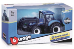 Traktor med frontlaster N.H. T7.615 10cm blå