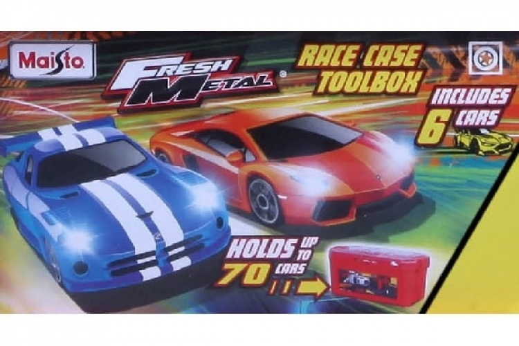 Maisto Oppbevaringsboks for biler, inkluderer 6 biler