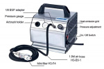 Airbrush-kompressor med luftslange og minifilter