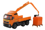 Volvo lastebil med kran + murstein på pall 450x190x250mm