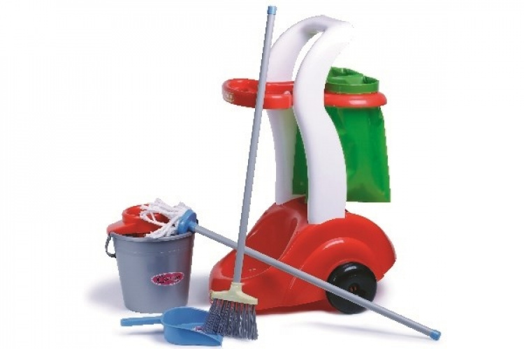 Rengjøringsvogn med verktøy (leketøy)