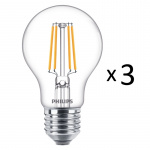 Philips 3-pakning LED E27 Normal Clear 40W 470lm Philips 3-pakning LED E27 Normal Clear 40W 470lm