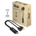 CLUB3D HDMI 2.0 TIL DISPLAYPORT 1.2 4K60HZ HDR M/F AKTIV ADAPTER Svart