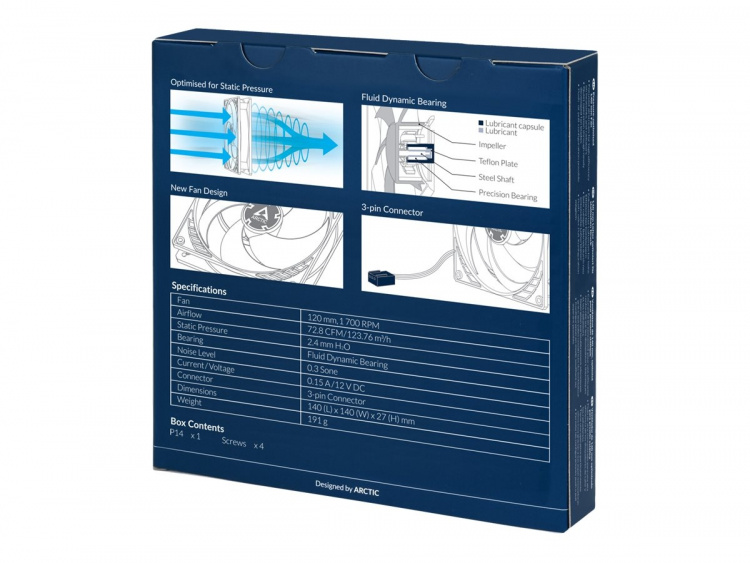 Arctic P14 Vifte 14 cm Svart Arctic P14 Vifte 14 cm Svart