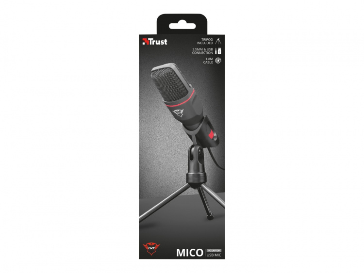 Trust GXT 212 Svart, rød mikrofon for PC