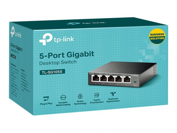 TP-LINK TL-SG105S Ikke-administrert L2 Gigabit Ethernet (10/100/1000) Svart
