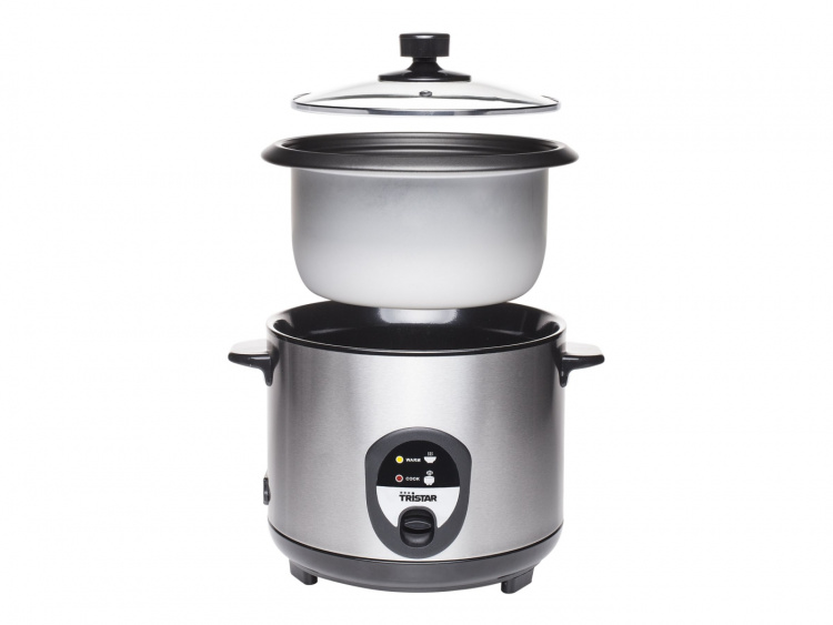 Tristar RK-6127 Riskoker 1,5 l 500 W Svart, Rustfritt stål