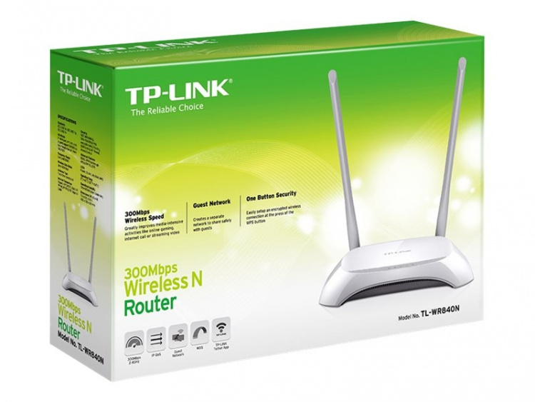 TP-LINK TL-WR840N trådløs ruter Fast Ethernet enkeltbånd (2,4 GHz) grå, hvit