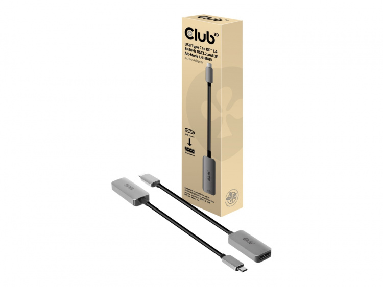 CLUB3D CAC-1567 USB Graphics Adapter 7680 x 4320 piksler Svart, sølv