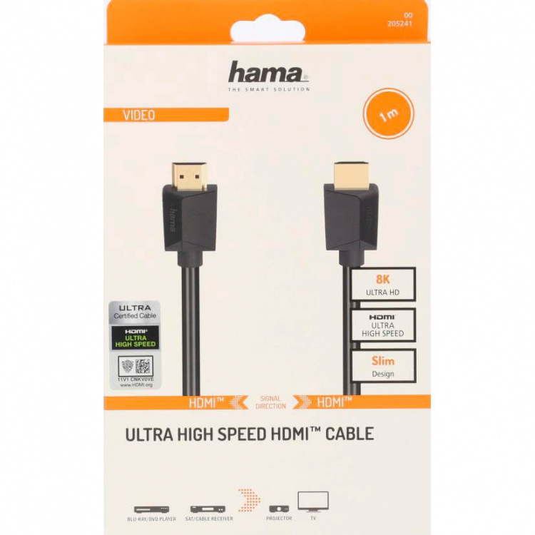 Hama Cable HDMI Ultra High Speed 8K 48Gbit/s 1.0m Gold Hama Cable HDMI Ultra High Speed 8K 48Gbit/s 1.0m Gold