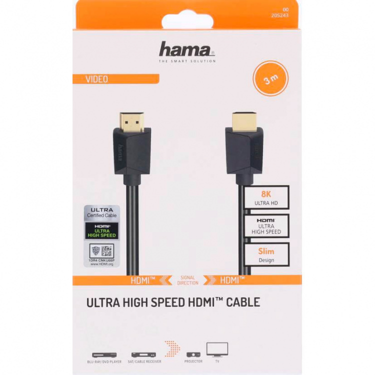 Hama Cable HDMI Ultra High Speed 8K 48Gbit/s 3.0m Gold Hama Cable HDMI Ultra High Speed 8K 48Gbit/s 3.0m Gold