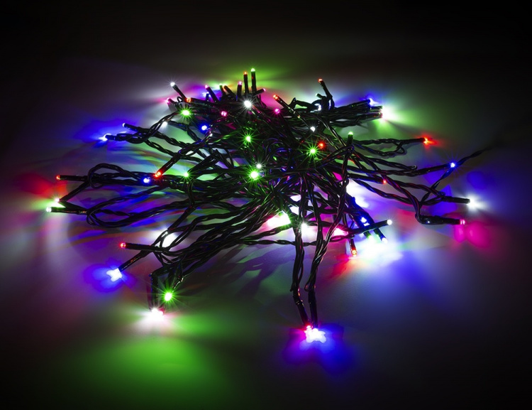 Lyslenke, 10 m, 80 LED, adapter, utendørs, RGB Lyslenke, 10 m, 80 LED, adapter, utendørs, RGB