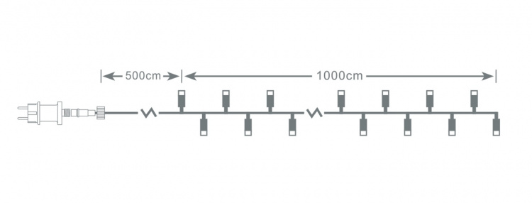 Lyslenke, 10 m, 80 LED, adapter, utendørs, RGB Lyslenke, 10 m, 80 LED, adapter, utendørs, RGB