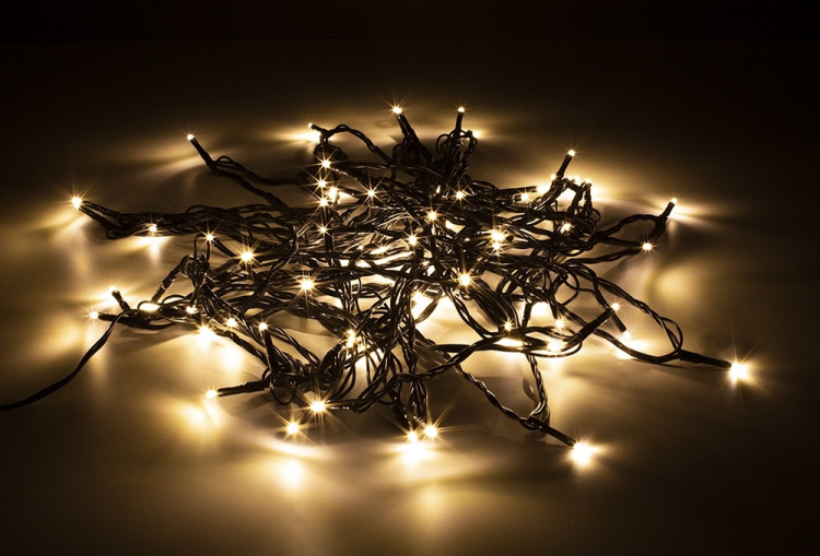 Lyslenke, 10 m, 80 LED, adapter, utendørs, varm hvit Lyslenke, 10 m, 80 LED, adapter, utendørs, varm hvit