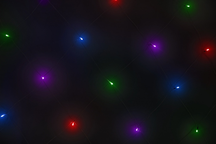 Lysnett, 120x150 cm, 45 LED, adapter, RGB Lysnett, 120x150 cm, 45 LED, adapter, RGB