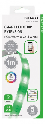 DELTACO SMART HOME LED-stripeforlengelse, 1m, RGB, 2700K-6500K, 6-pin DELTACO SMART HOME LED-stripeforlengelse, 1m, RGB, 2700K-6500K, 6-pin