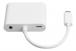 DELTACO USB-C-dokkingstasjon, HDMI/VGA/USB-C, 100 W USB-C PD 3.0, hvit DELTACO USB-C-dokkingstasjon, HDMI/VGA/USB-C, 100 W USB-C PD 3.0, hvit