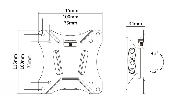 DELTACO OFFICE Veggfeste for nettbrett/skjermer, 13-27